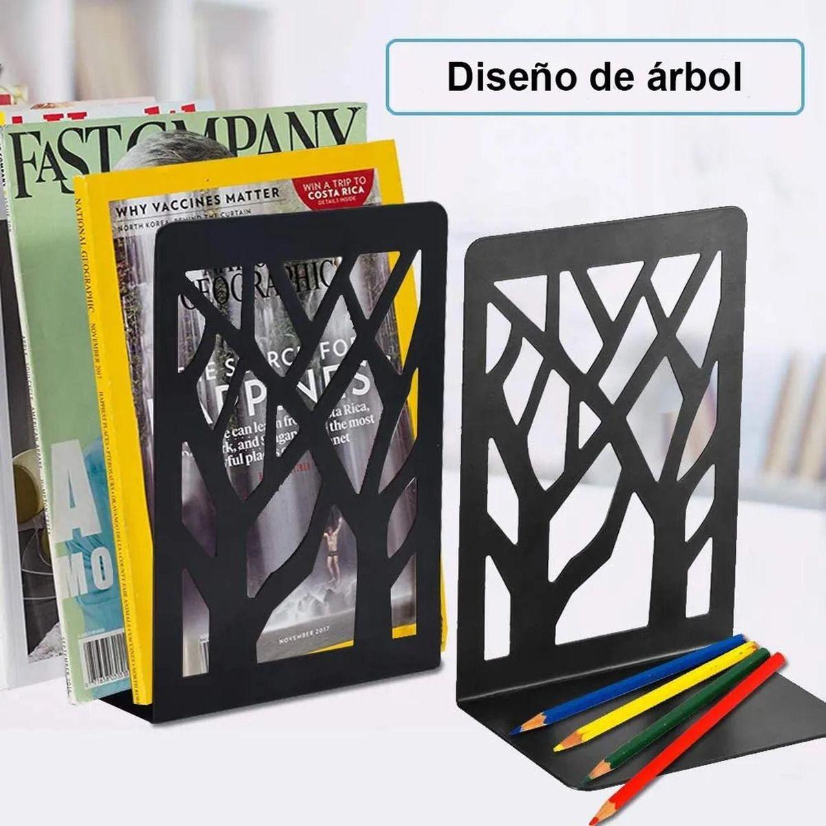 Soporte Sujetalibros 2 Pares De Soportes Para Libros Norplat Negro-6