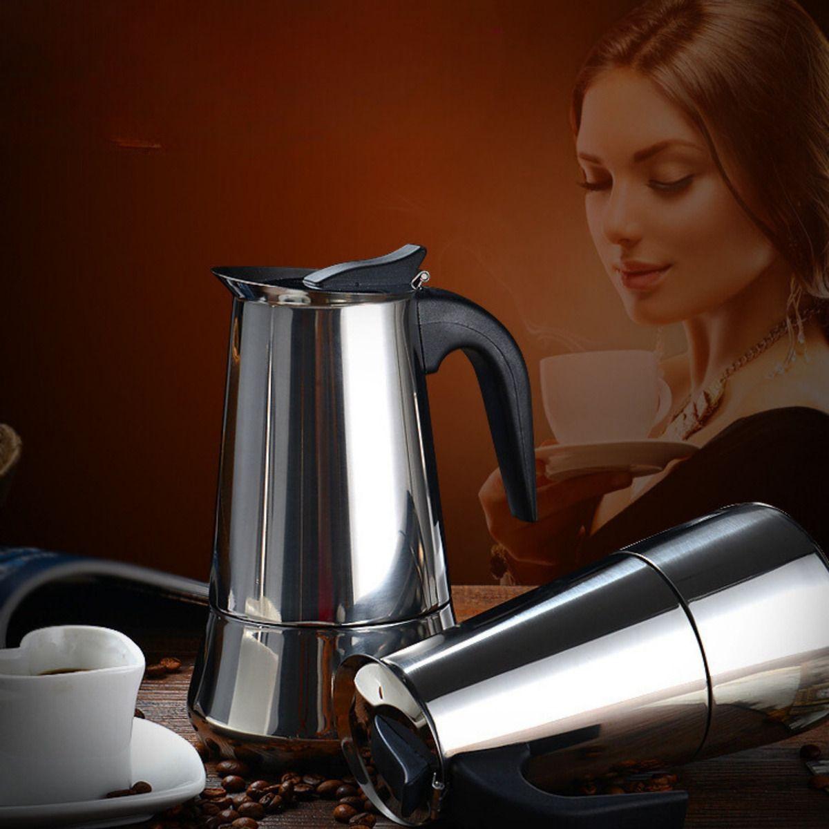 Cafetera Italiana 450ml Espresso 9 Tazas Acero Inoxidable - Norplat-1
