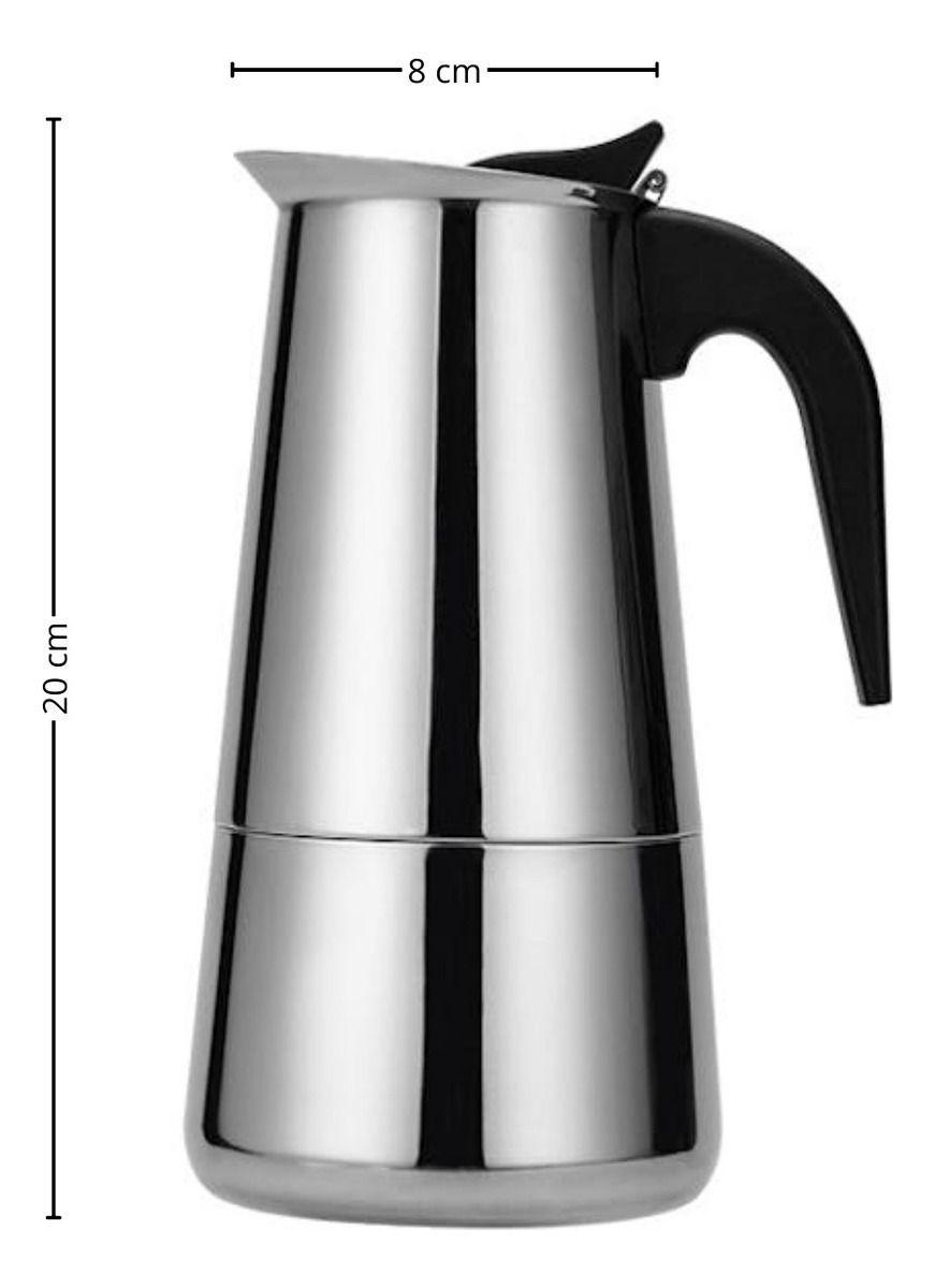 Cafetera Italiana 450ml Espresso 9 Tazas Acero Inoxidable - Norplat-2
