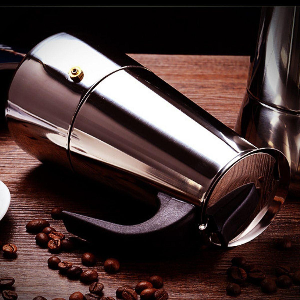 Cafetera Italiana 450ml Espresso 9 Tazas Acero Inoxidable - Norplat-4