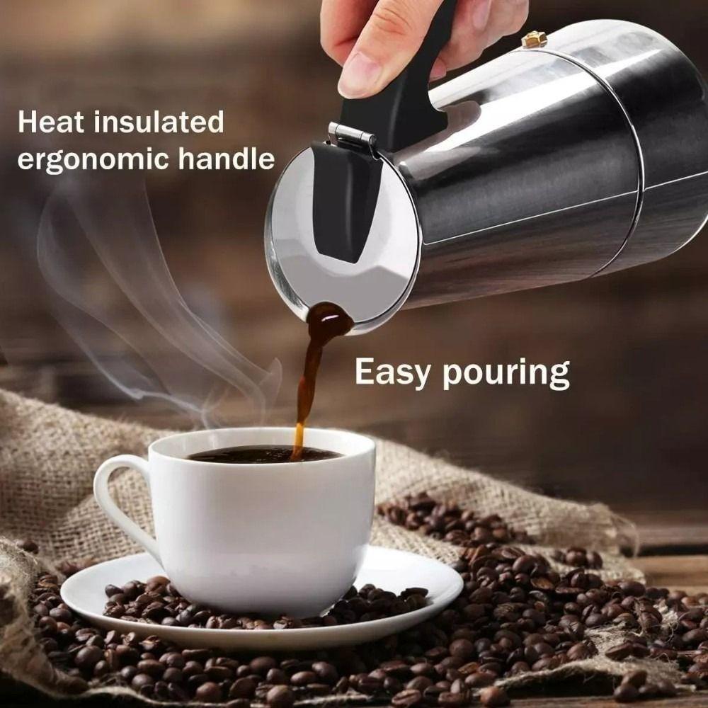 Cafetera Italiana 450ml Espresso 9 Tazas Acero Inoxidable - Norplat-8