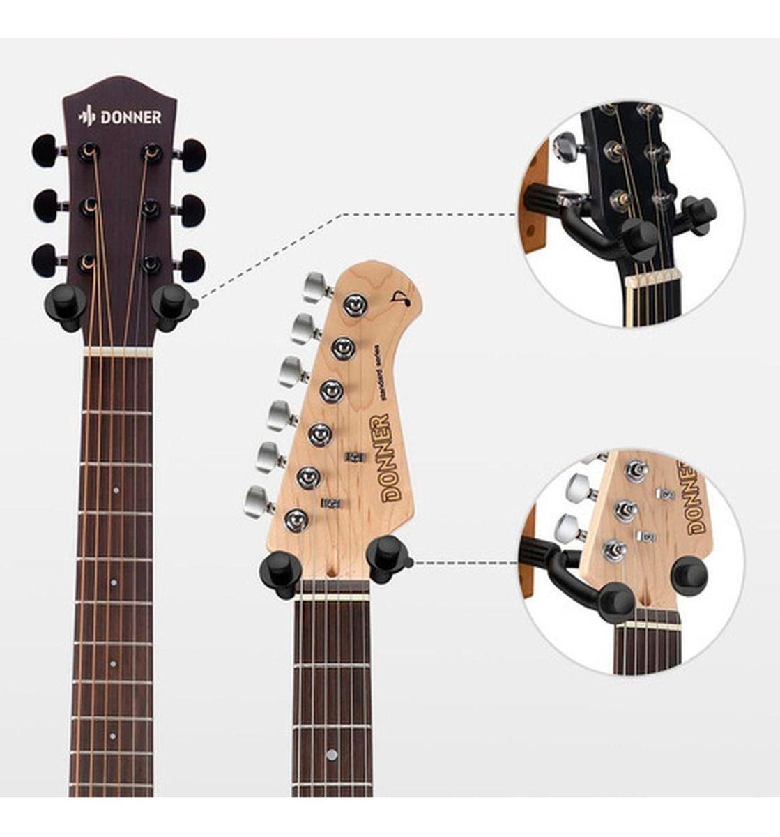 Soporte Guitarra De Pared En Madera Colgador Bajo - Norplat-2