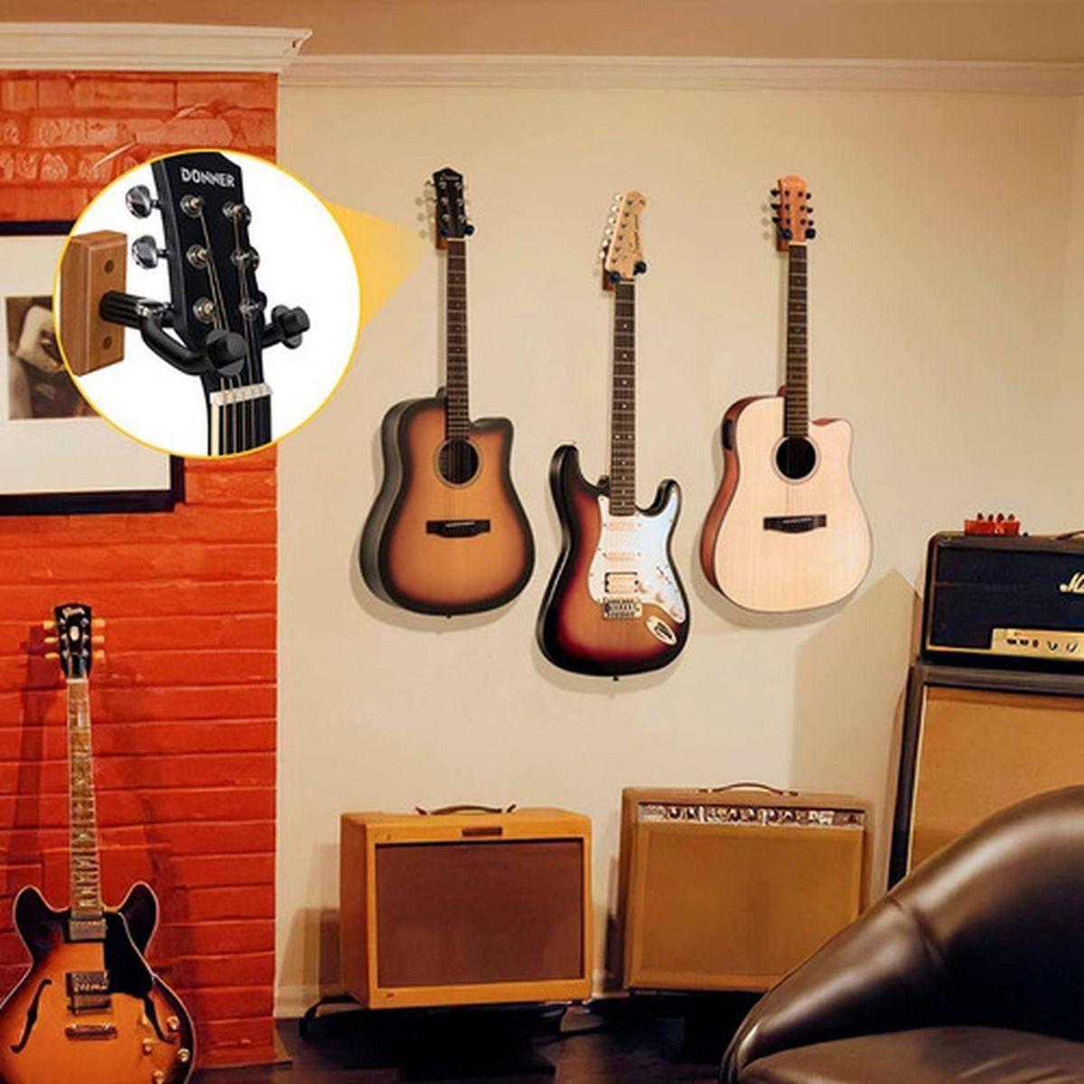 Soporte Guitarra De Pared En Madera Colgador Bajo - Norplat-3