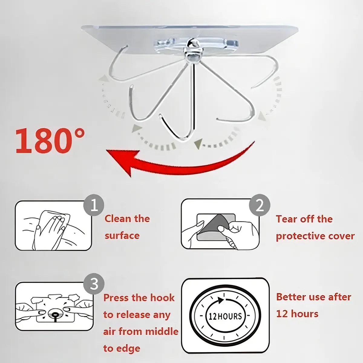 Pack 10 Unidades Gancho Para Pared / Metálico Con Adhesivo - Norplat-2