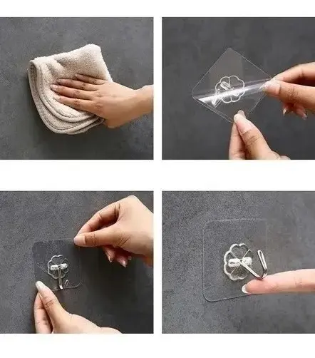 Pack 10 Unidades Gancho Para Pared / Metálico Con Adhesivo - Norplat-7