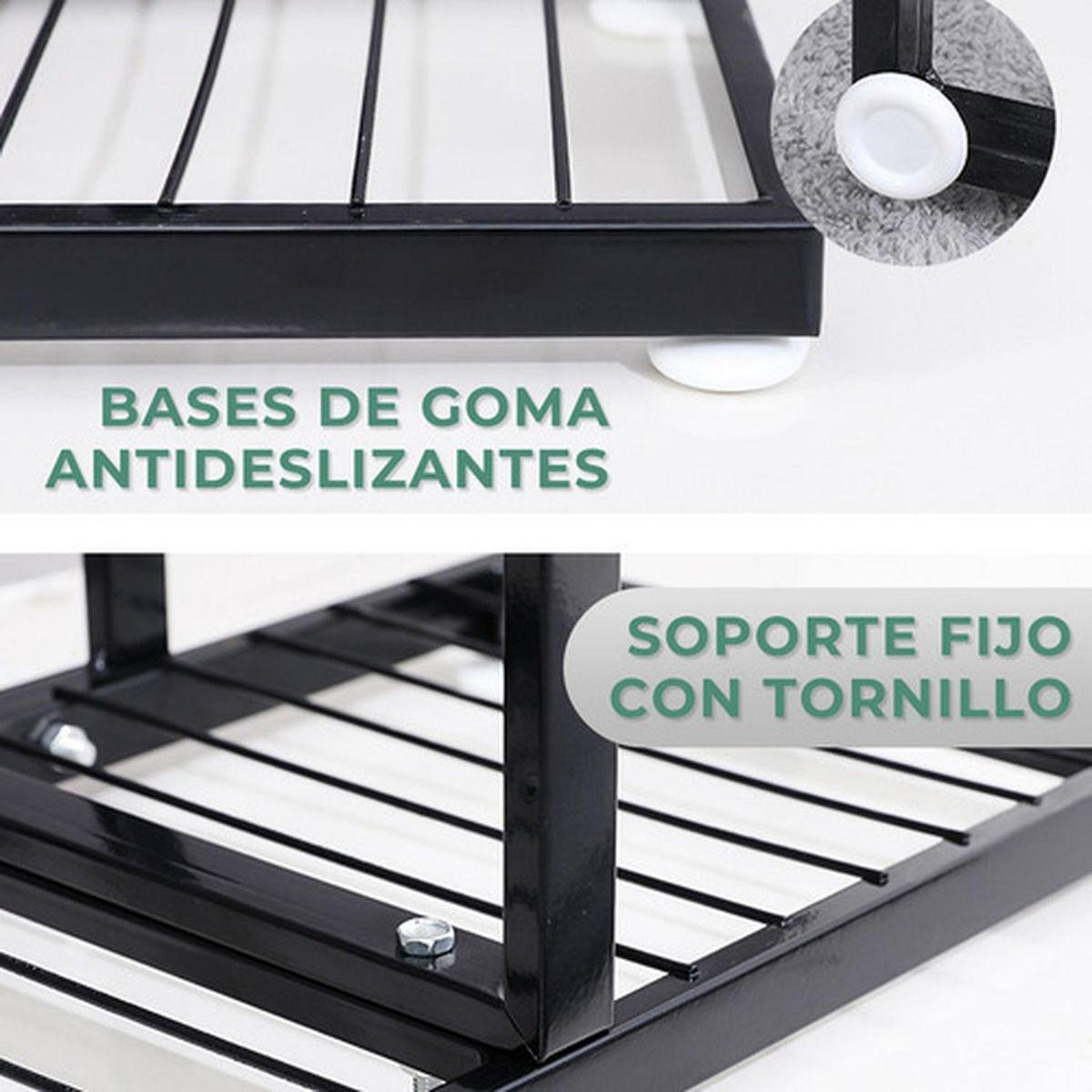 Porta Macetero Norplat 7 Macetas Estante Atril Planta Metal Negro Lisa-5