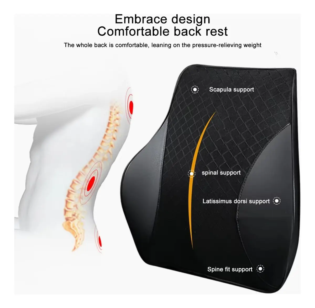 Cojín Lumbar Ortopédico Para Espalda Norplat Soporte Dorsal-3