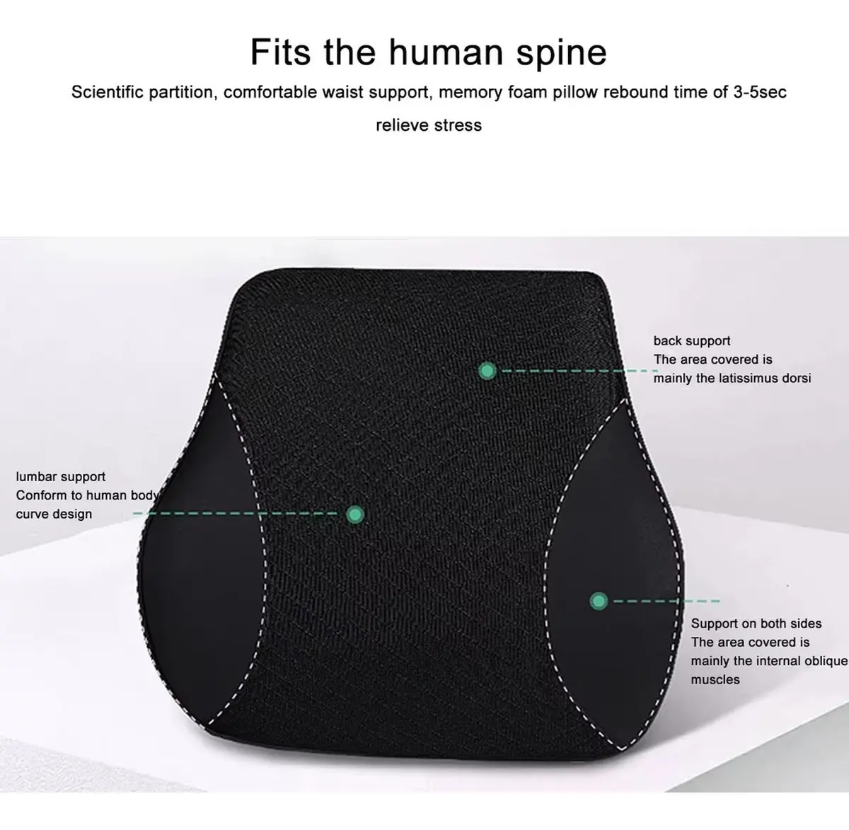 Cojín Lumbar Ortopédico Para Espalda Norplat Soporte Dorsal-5