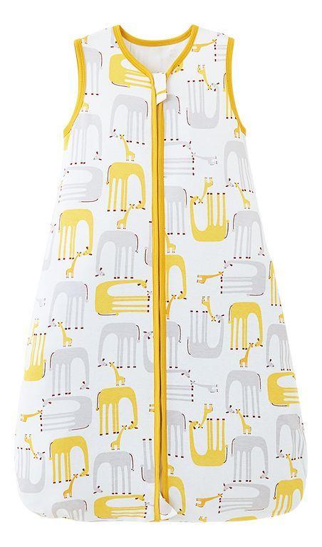 2 Pijamas Bebe Saco Dormir Sin Mangas 100% Algodon - Norplat Blanco Jirafa Y Flores S-1