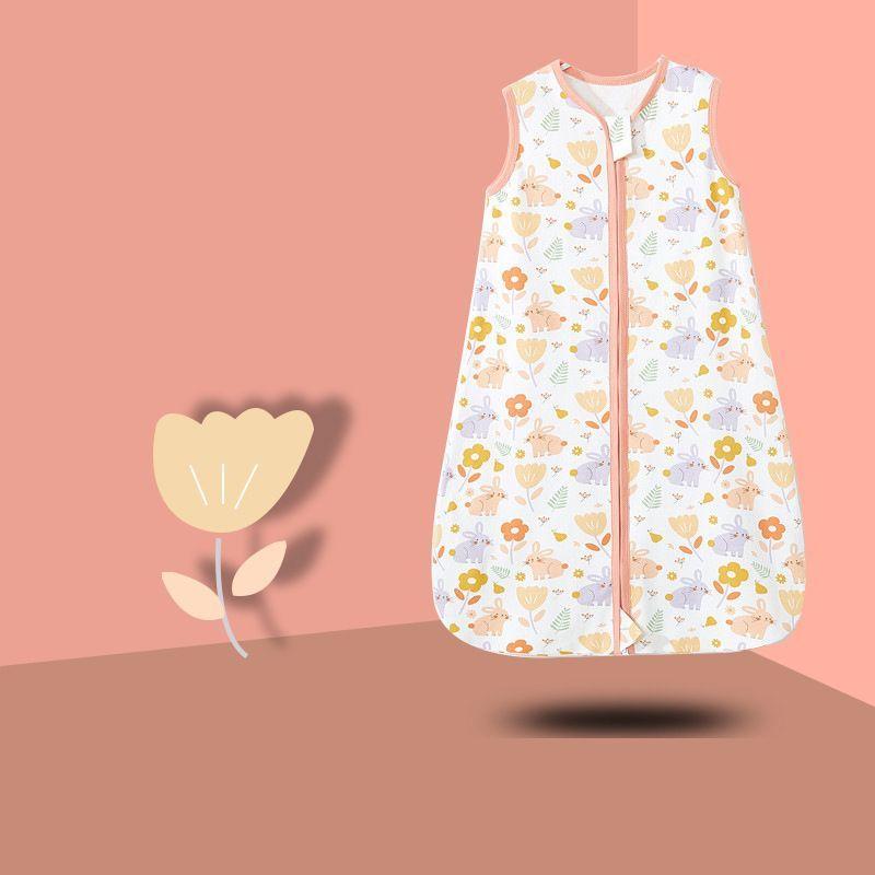 2 Pijamas Bebe Saco Dormir Sin Mangas 100% Algodon - Norplat Blanco Jirafa Y Flores S-2