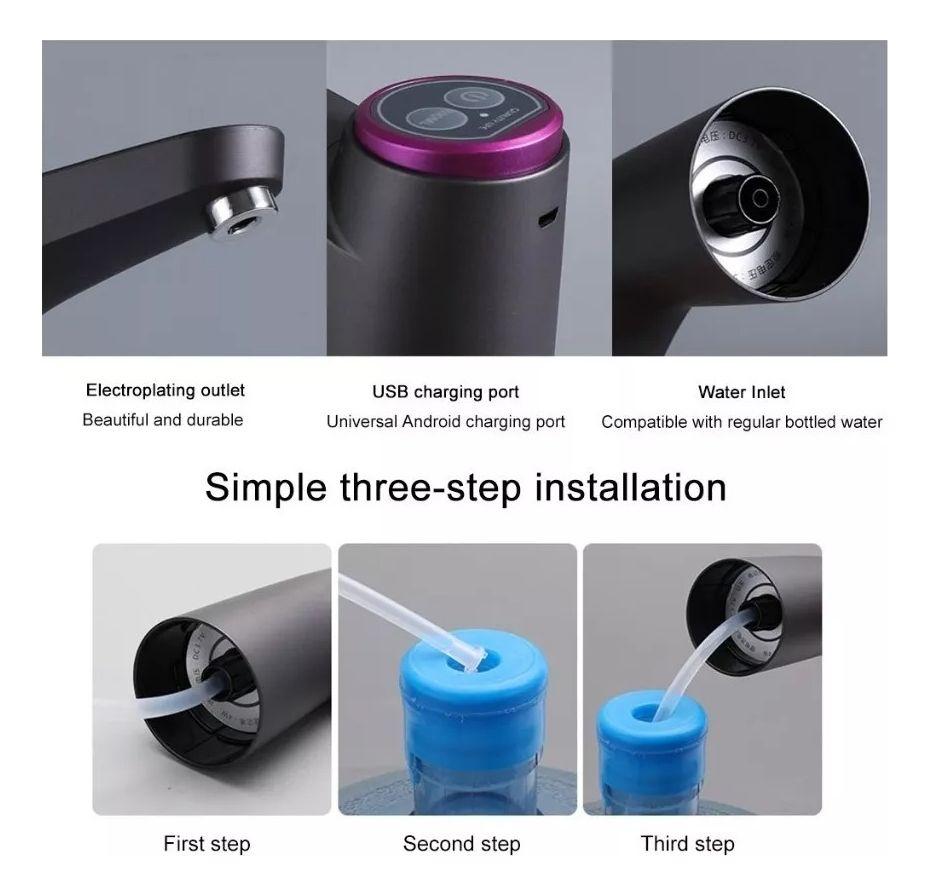 Dispensador De Agua Eléctrico Bomba Portátil Usb - Norplat Negro-4