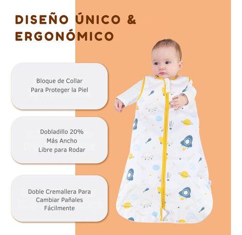 2 Pijamas Bebe Saco Dormir Sin Mangas 100% Algodon - Norplat Blanco Panda Y Monstruos M-2