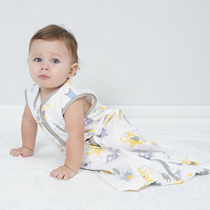 2 Pijamas Bebe Saco Dormir Sin Mangas 100% Algodon - Norplat Blanco Panda Y Monstruos M-6