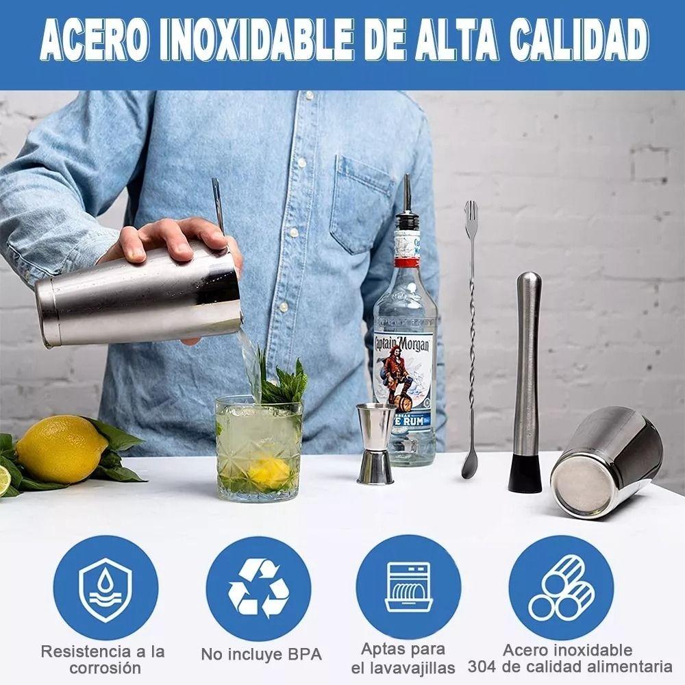 Kit Cocteleria Coctelera Boston Shaker Jigger Barman Norplat-4