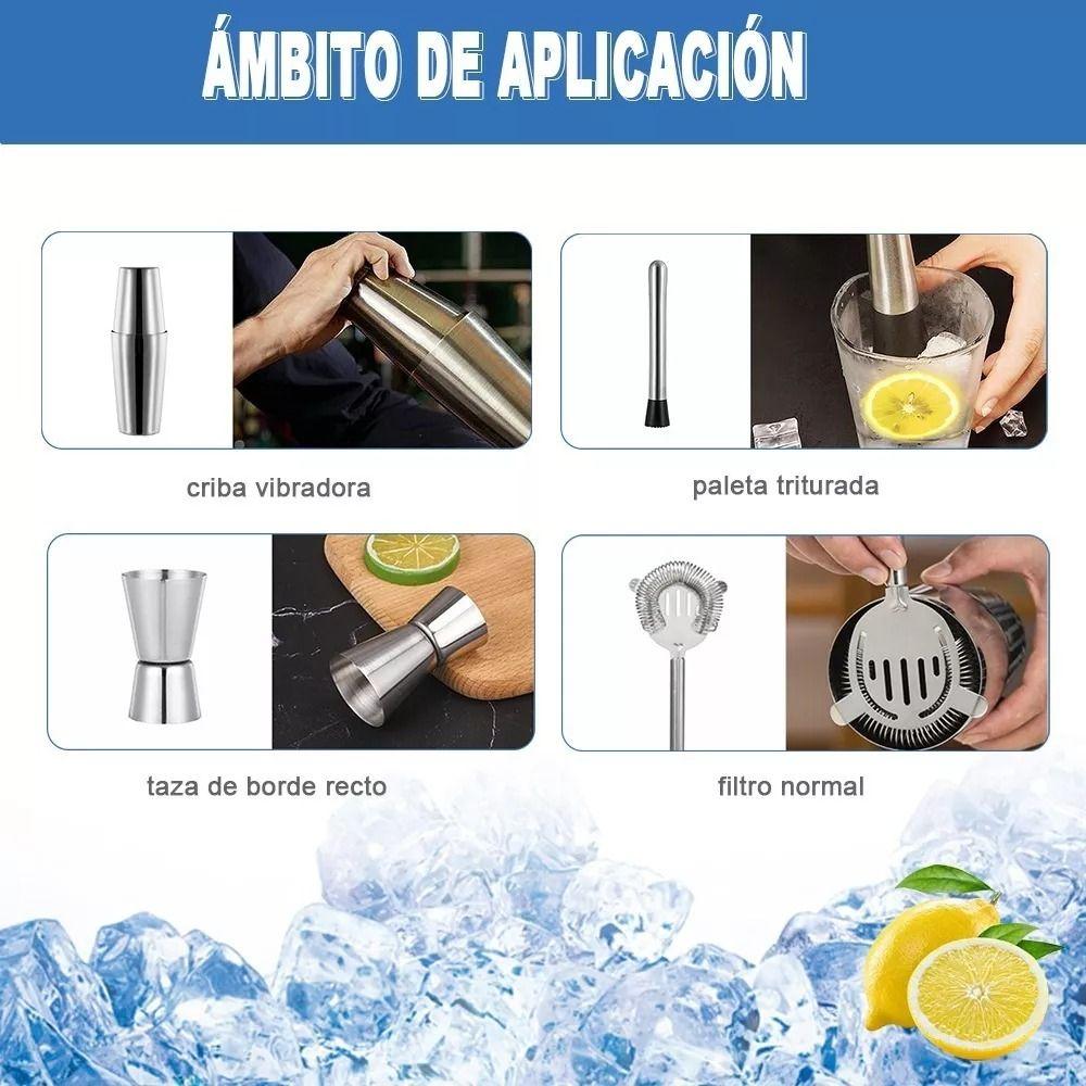 Kit Cocteleria Coctelera Boston Shaker Jigger Barman Norplat-5