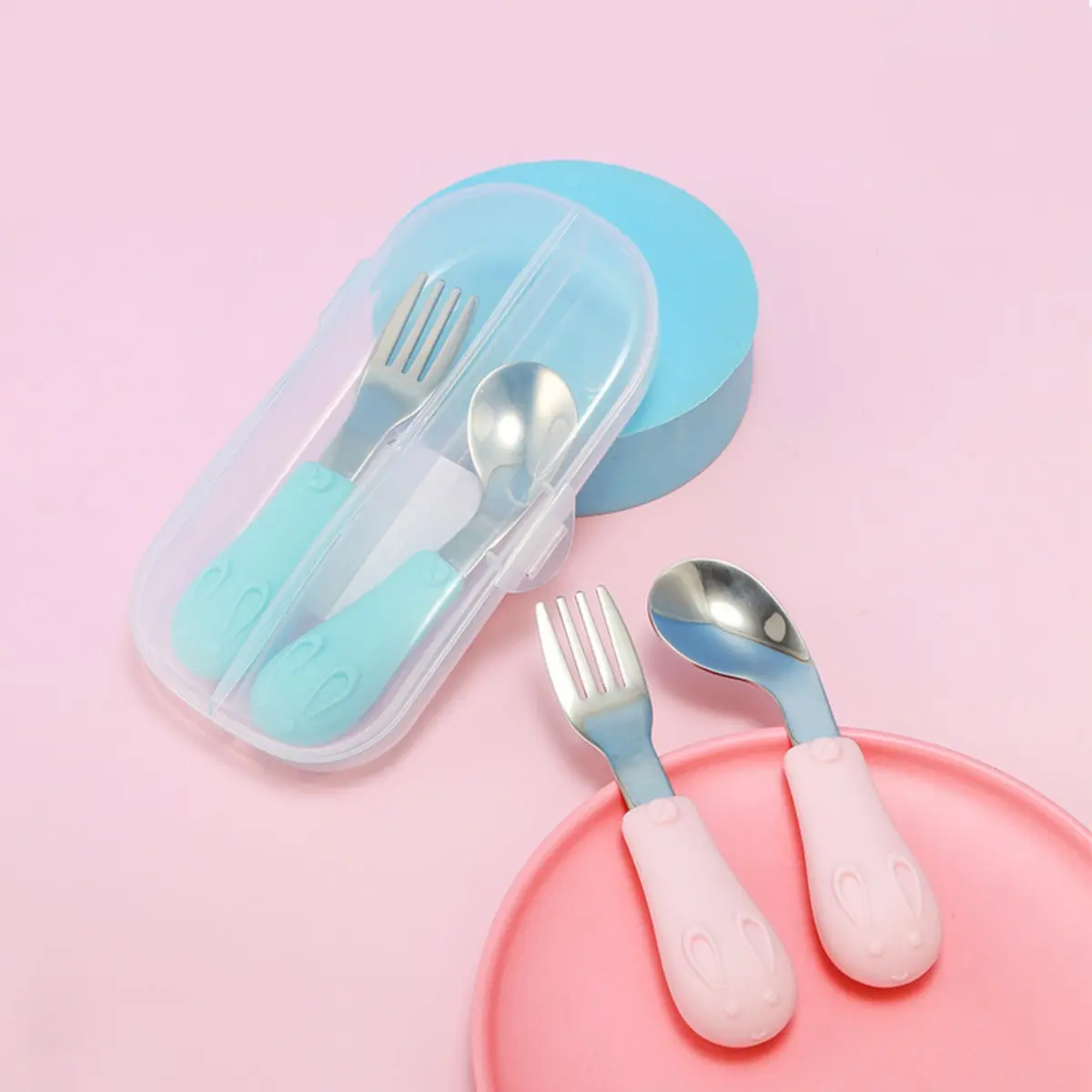 Set De Cubiertos Niño Niña Bebe Cuchara Tenedor Con Estuche - Norplat-3