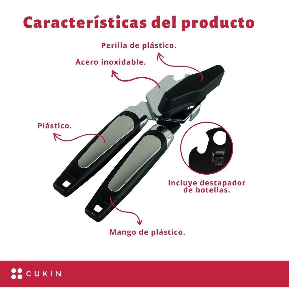 Abrelatas De Acero Inoxidable / Mango De Plástico - Norplat-2