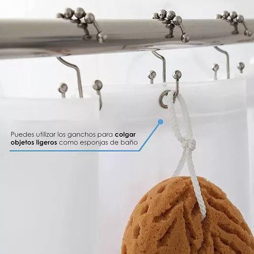 12 Ganchos Cortinas Baño Ducha Metálicos Deslizantes Norplat-5