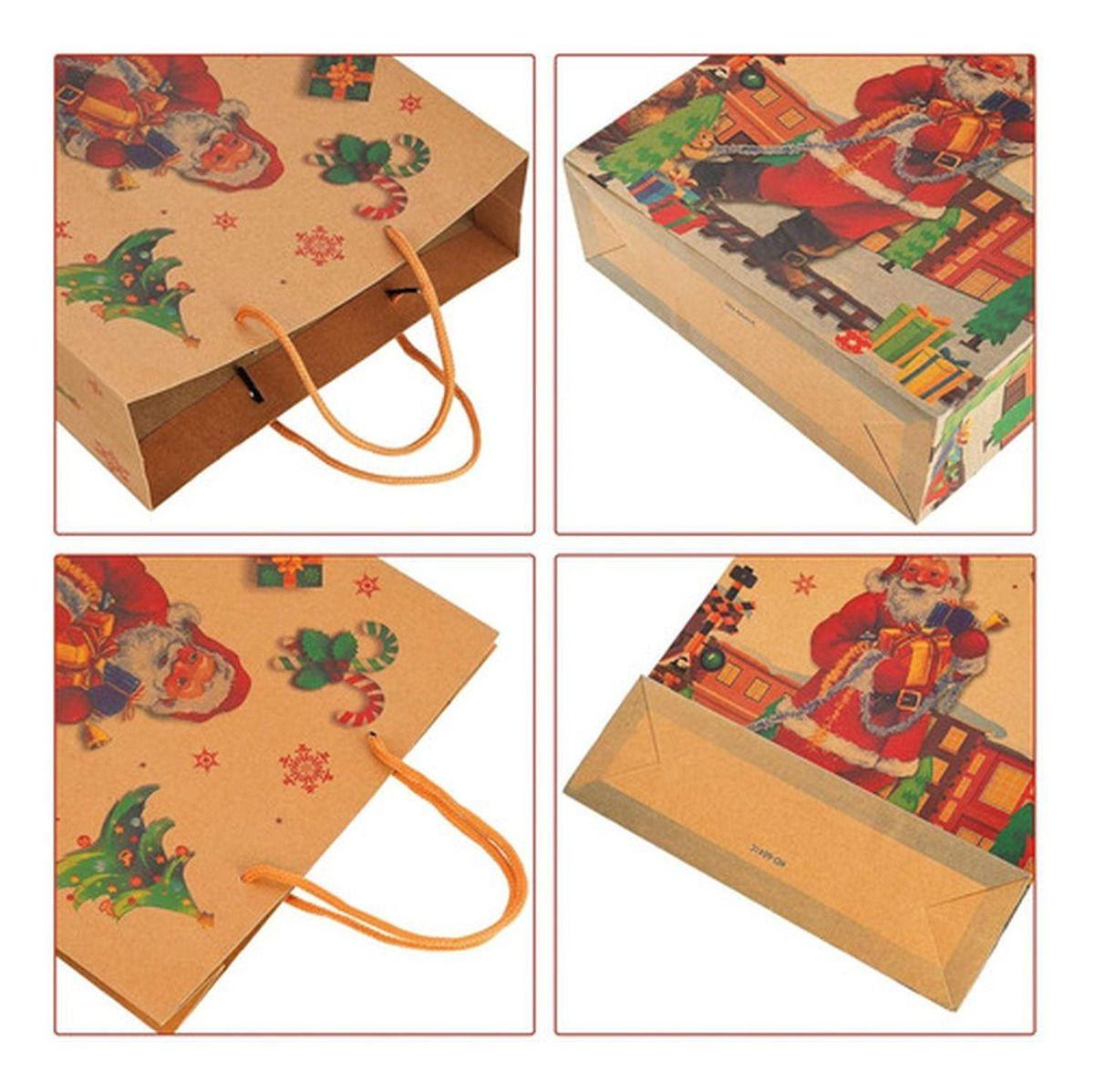 12 Bolsas De Regalo Navidad Kraft Premium Grande - Norplat-5