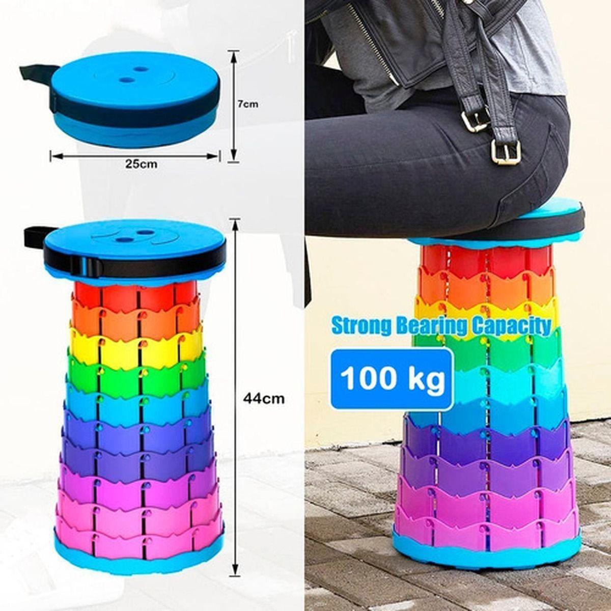 Taburete Plegable Portátil De Plástico Retráctil - Norplat-2