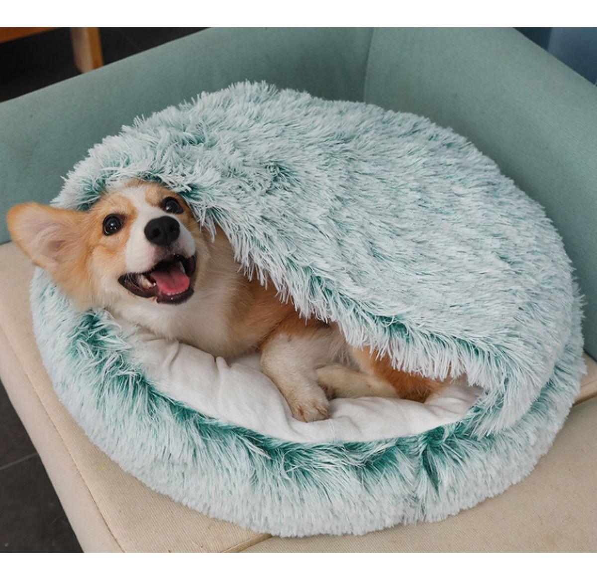 Cama Nido de Felpa para Mascotas Gris Claro Pequeño 40cm Norplat-5