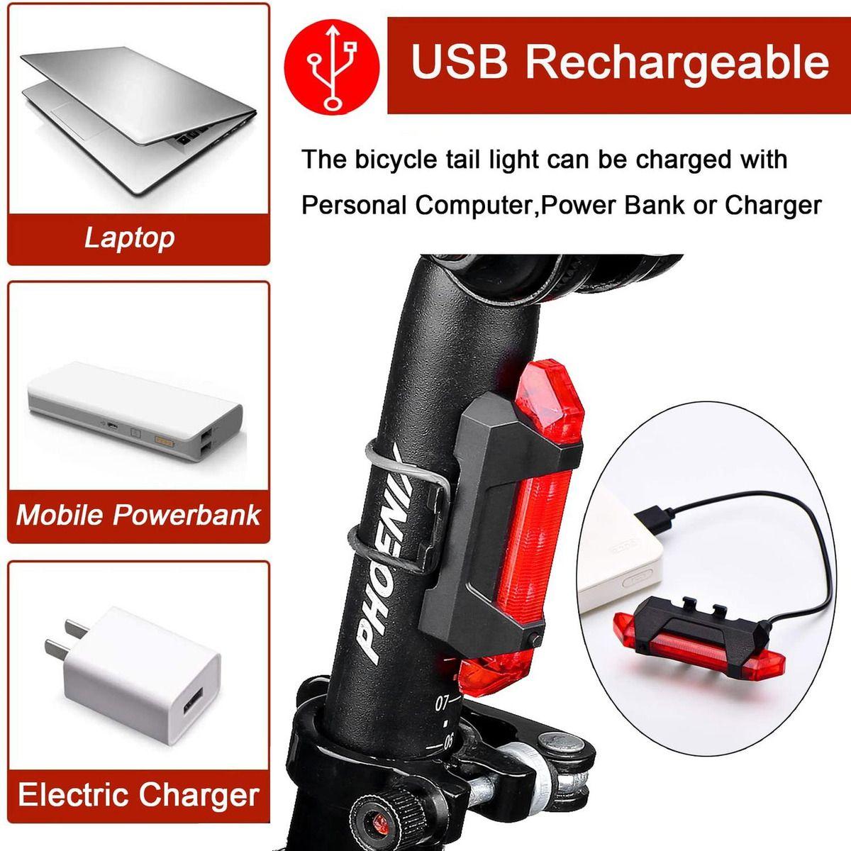  Pack 10 Luces Led Recargables Para Bicicleta - Norplat-5
