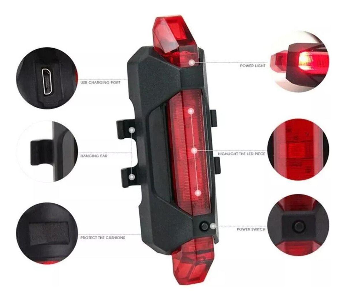  Pack 10 Luces Led Recargables Para Bicicleta - Norplat-8