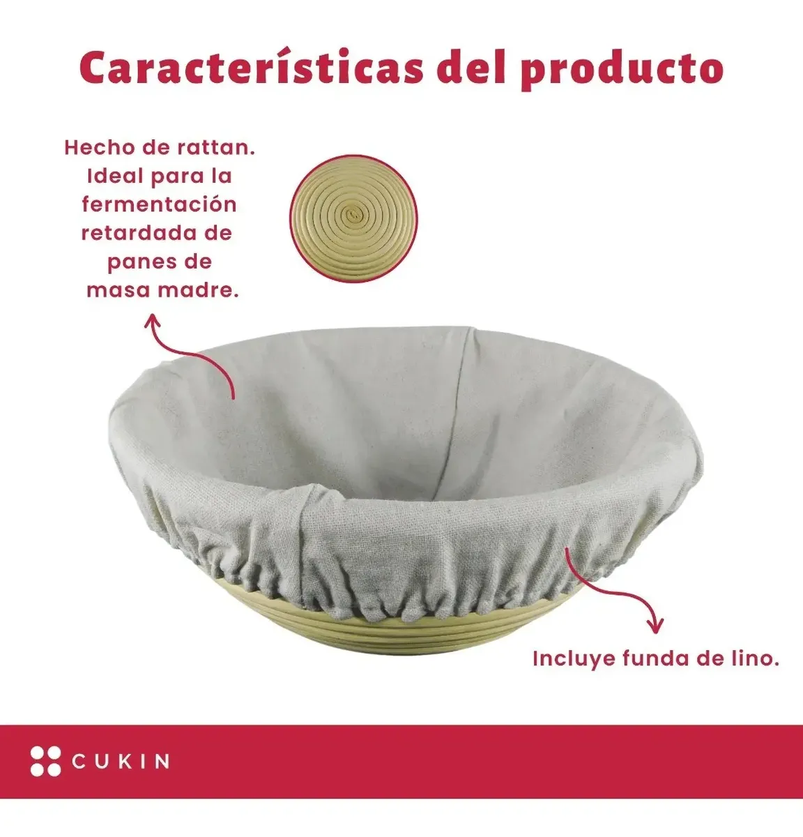 Banneton Redondo De 20cm - Cesta De Rattan - Norplat-2