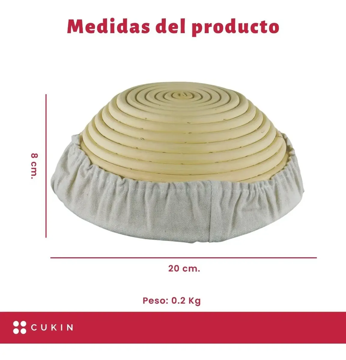 Banneton Redondo De 20cm - Cesta De Rattan - Norplat-3