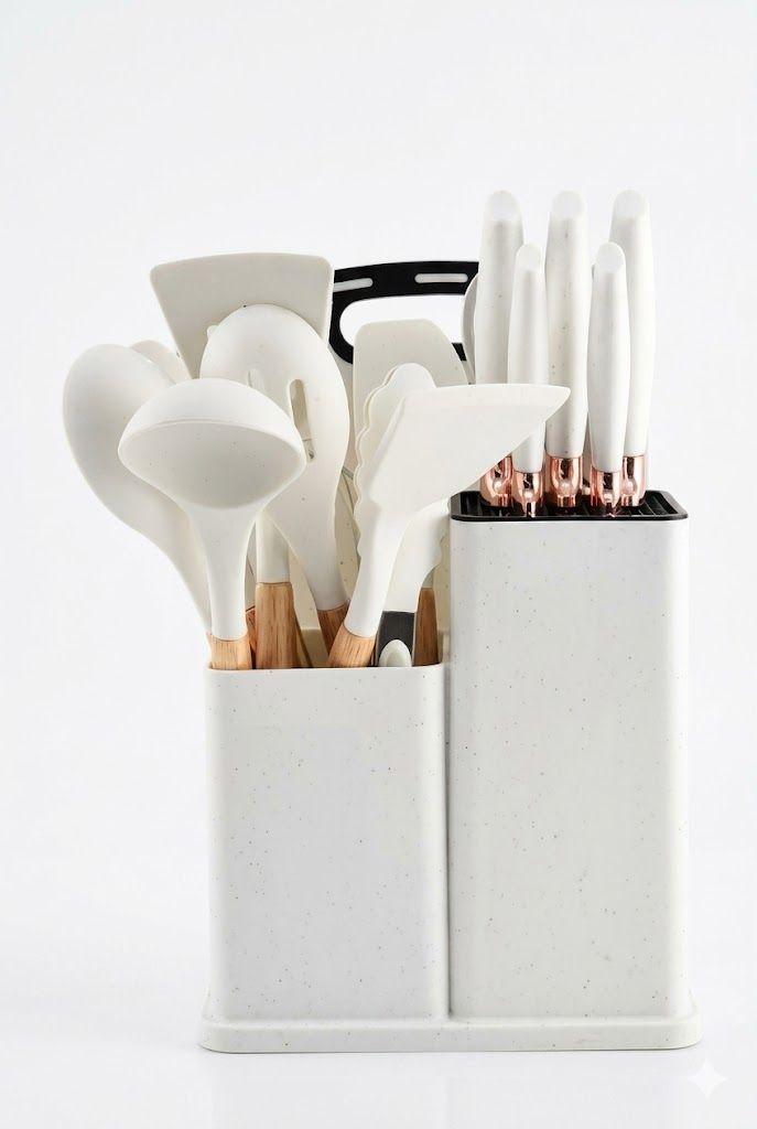 Set 19 Utensilios Cocina Acero Inoxidable Silicona - Norplat-0