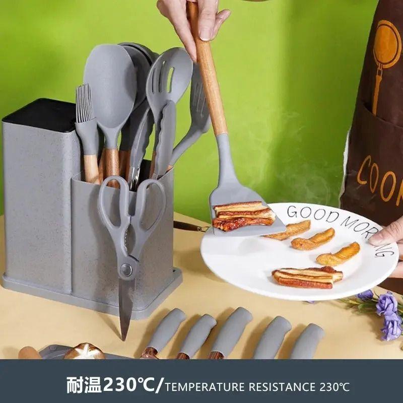 Set 19 Utensilios Cocina Acero Inoxidable Silicona - Norplat-4