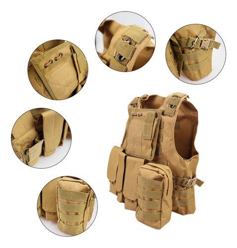 Chalecos Tacticos Norplat Chaleco Tactico Ajustable Molle Marrón L-2