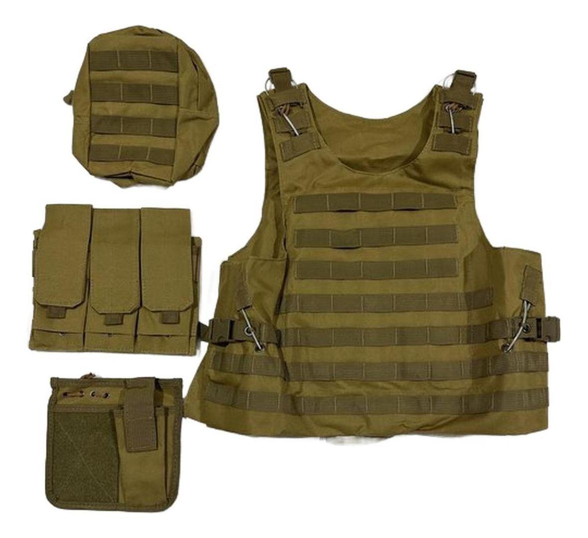 Chalecos Tacticos Norplat Chaleco Tactico Ajustable Molle Marrón L-4