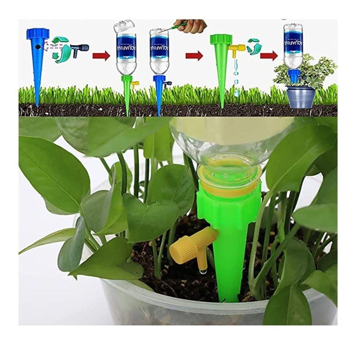 Set 10 Estacas Riego Goteo Para Botella - Verde - Norplat-3