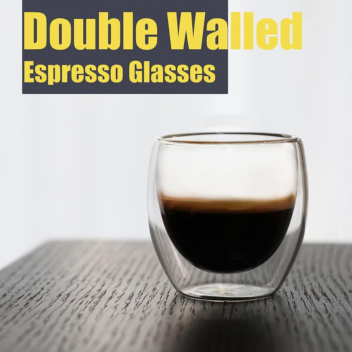 Set 4 Tazas Doble Vidrio Cafe Espresso Doble Pared - Norplat-5
