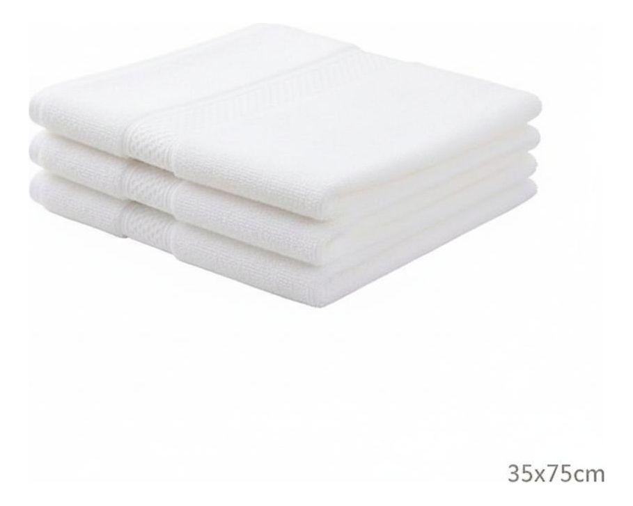 4 Toallas Mano Algodon Peluqueria Hotel Spa 35x75cm Norplat Blanco Lisa-5