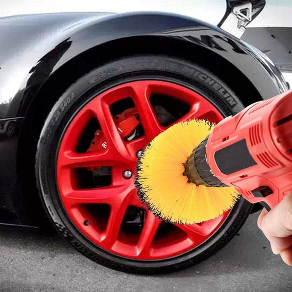 Set 4 Cepillos Limpieza Con Taladro Auto Hogar Tapiz Norplat-3