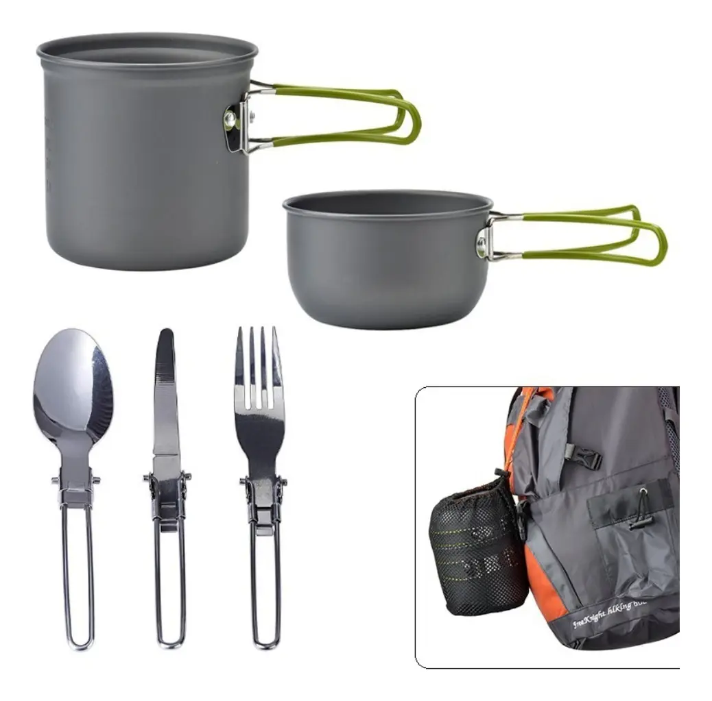 Set Ollas Camping 6 Piezas Con Cubiertos Y Estuche - Norplat-1