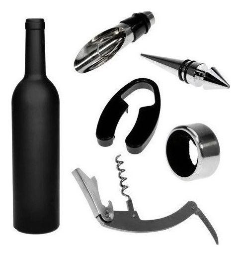 Kit De Accesorios Para Vino Con 5 Piezas Y Estuche Botella - Norplat-0