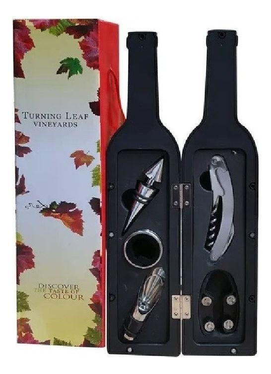 Kit De Accesorios Para Vino Con 5 Piezas Y Estuche Botella - Norplat-1