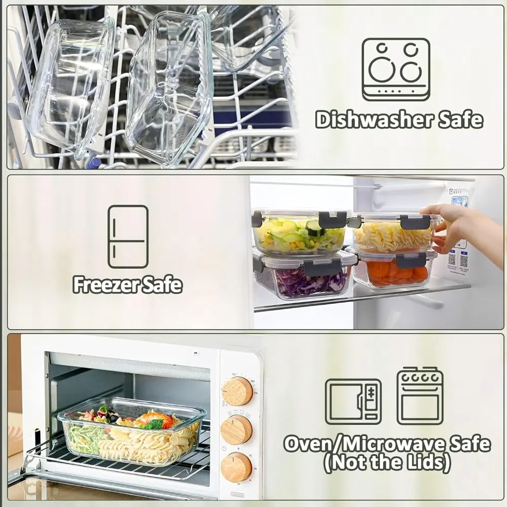 Set 3 Tupper Herméticos De Vidrio Para Comida Taper - Norplat -5