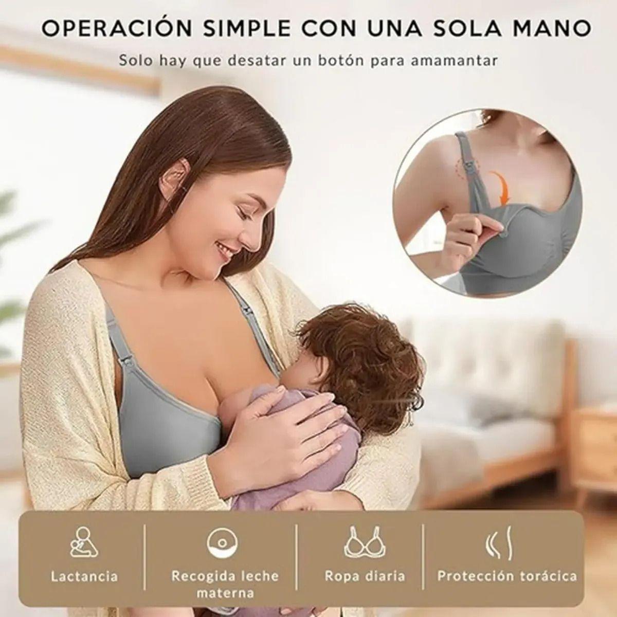 4 Sostenes Maternal Lactancia Elasticado Sin Barilla Norplat 2 Negro Y 2 Piel Liso M-4