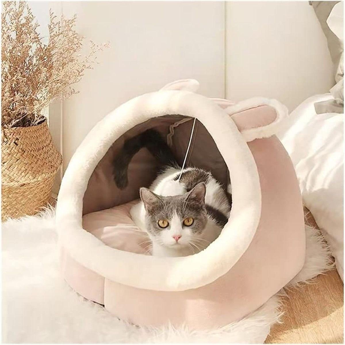 Casa Cama Plush Iglú Nido Mascota Perro Gatos - Norplat-2