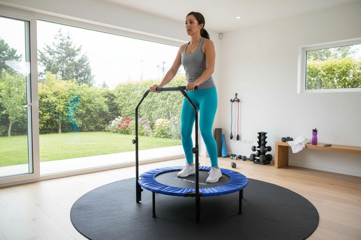 Trampolín Fitness Norplat Plegable 100cm 1m Cama Elastica Azul-3