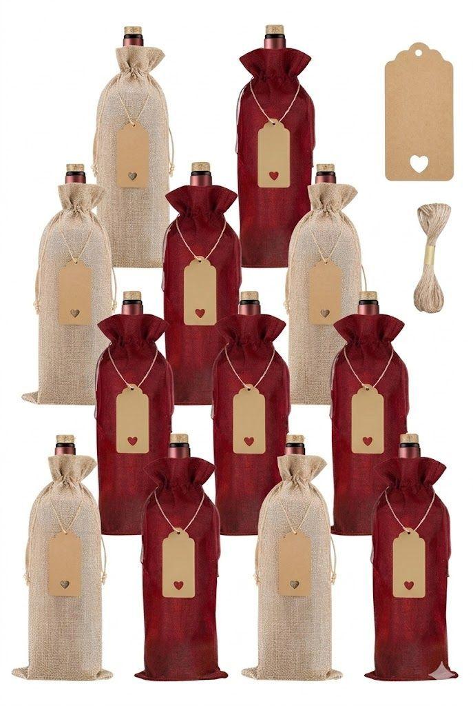 Bolsas De Regalos Navidad Para Botellas Vino 12u - Norplat-0