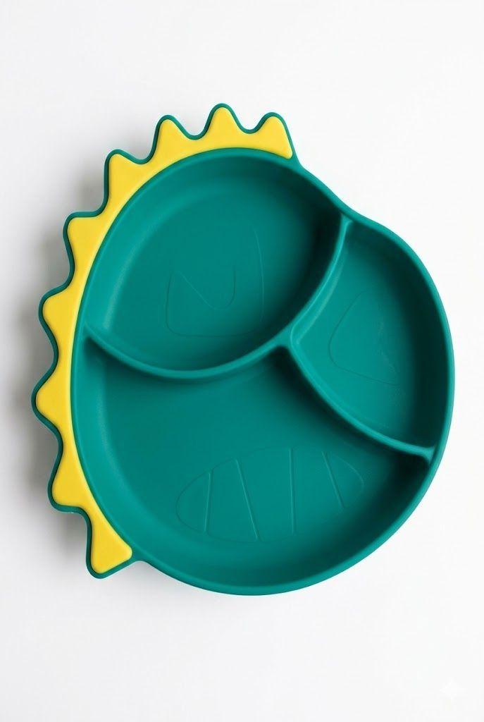 Set Plato De Silicona Dinosaurio Para Bebé Niños + Cubierto - Norplat-0