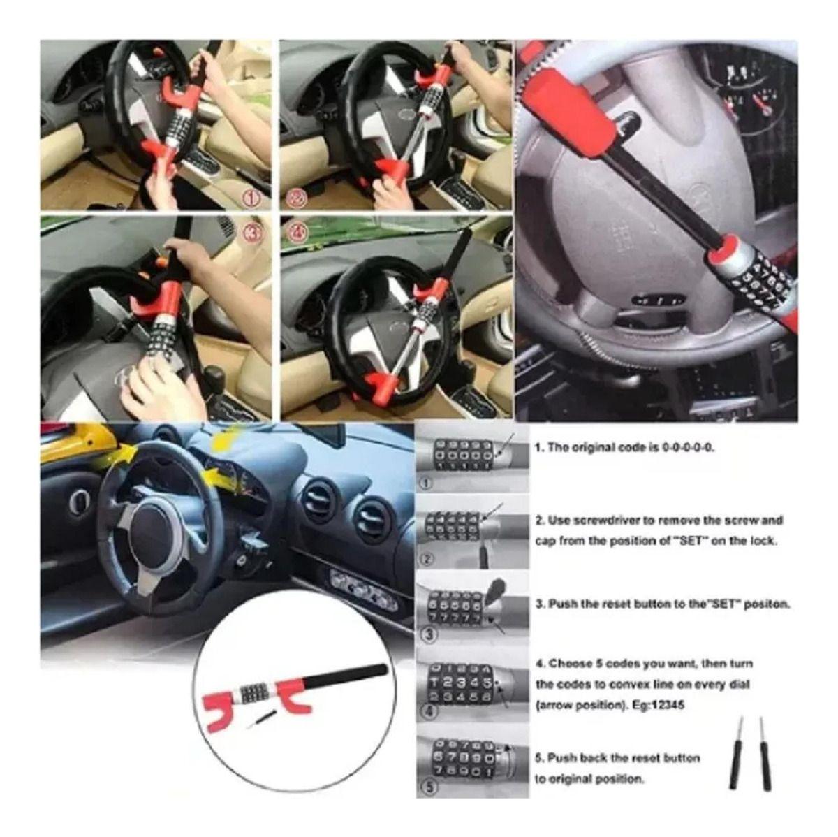 Traba Volante Auto Con Clave Bloqueo Antirrobo - Norplat-8