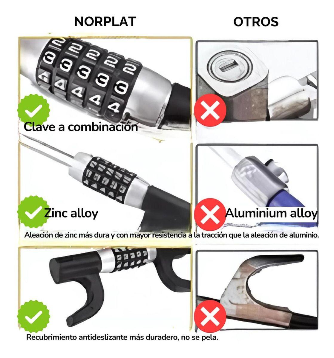 Traba Volante Auto Con Clave Bloqueo Antirrobo - Norplat-9