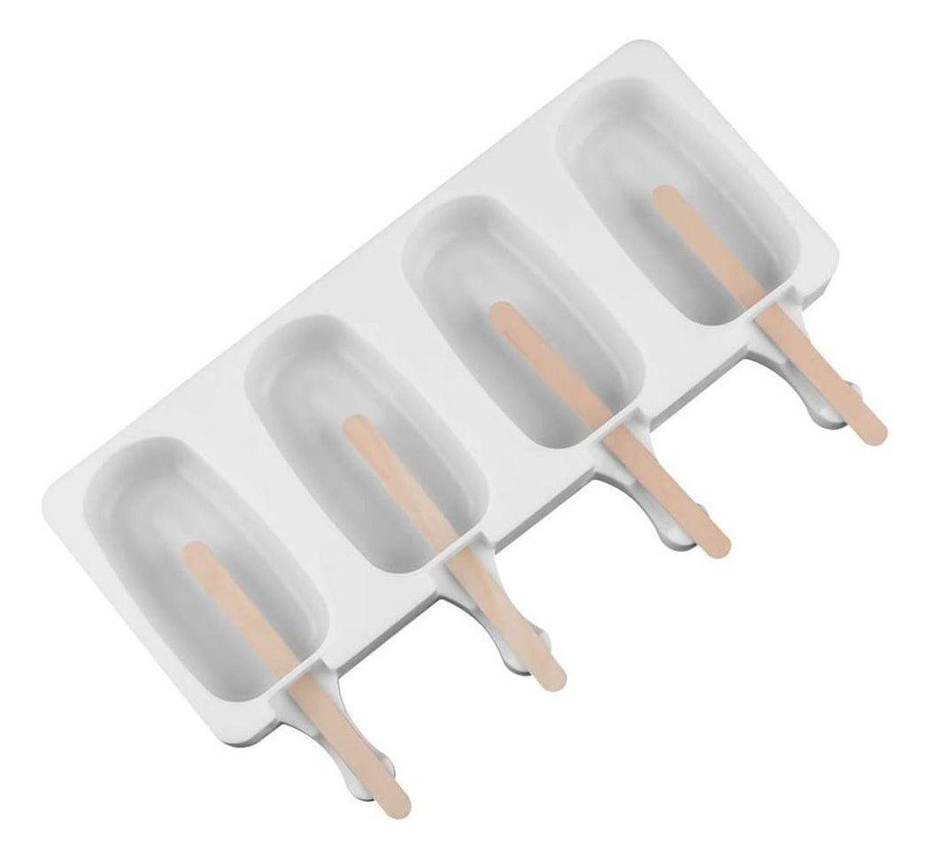Kit 4 Moldes Para 4 Helados Silicona + 200 Palitos - Norplat-3