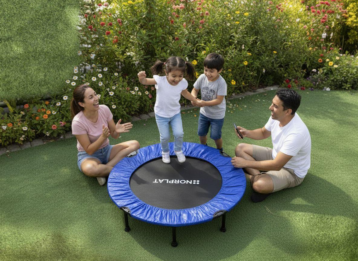 Trampolín Fitness 100cm Plegable Cama Elástica - Norplat Azul-2
